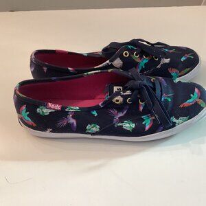 Women's, Keds, Birds of Paradise, Printed, Navy Blue, Sneakers, Size 7, Casual